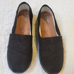 Toms Natural Tweed Slip On Moccasin Flats